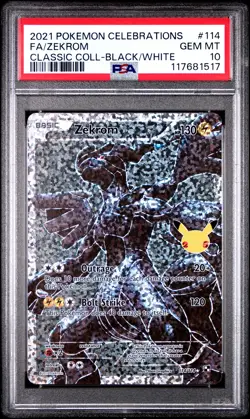 2021 POKEMON CELEBRATIONS CLASSIC COLL #114 FULL ART/ZEKROM PSA 10 - Image 1