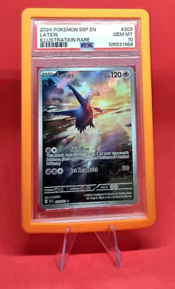 2024 POKEMON SSP EN-SURGING SPARKS ILLUSTRATION RARE #203 LATIOS PSA 10 - Image 2