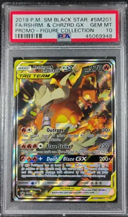 ✨ PSA 10 ✨ 2019 Pokemon SM201 Reshiram & Charizard GX (LOW PSA POP) - Image 1