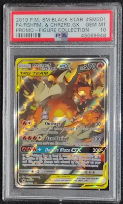 ✨ PSA 10 ✨ 2019 Pokemon SM201 Reshiram & Charizard GX (LOW PSA POP) - Image 3