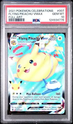 2021 POKEMON CELEBRATIONS #007 FULL ART/FLYING PIKACHU VMAX PSA 10 - Image 1