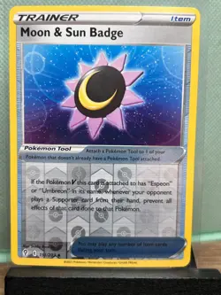 Pokemon TCG: Moon & Sun Badge 151/203, Evolving Skies _ REVERSE HOLO - Image 1