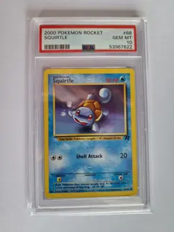 PSA 10 GEM MINT Squirtle / Schiggy 2000 Pokemon Team Rocket Englisch #68 Rare - Image 1