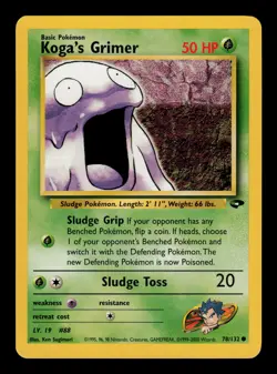 Koga's Grimer 78/132 - LP - Gym Challenge, WOTC Pokemon - Image 1