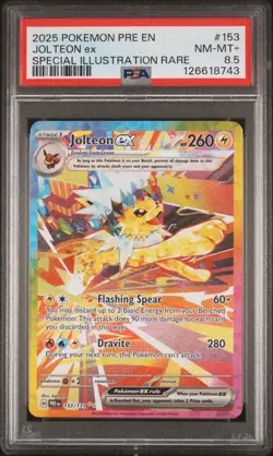 2025 POKEMON PRE EN-PRISMATIC EVOLUTIONS #153 JOLTEON EX PSA 8.5 - Image 1