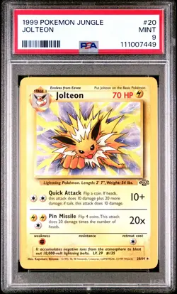 1999 POKEMON JUNGLE #20 JOLTEON PSA 9 - Image 1