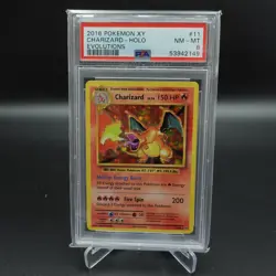 PSA 8 NM-MINT POKEMON CHARIZARD HOLO RARE EVOLUTIONS 2016 #11 CARD - Image 1