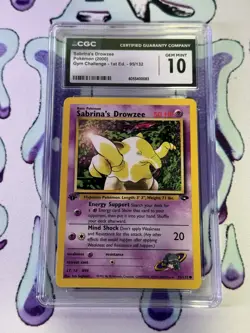 CGC 10 Sabrina's Drowzee Gym Challenge 1st Edition 95/132 Pokemon Card - Image 1
