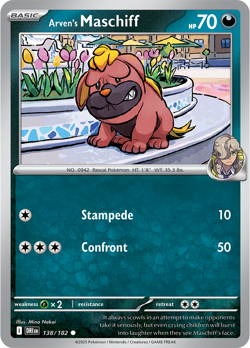 Arven's Maschiff 138/182 - Destined Rivals Pokemon Card - Image 1