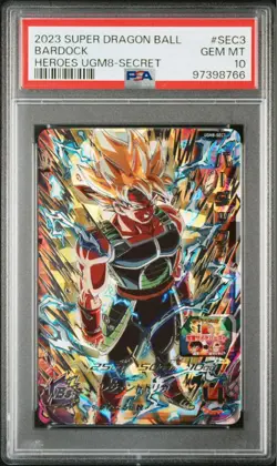 Dragon Ball Heroes UGM8 SEC3 Bardock PSA 10 Trading Card Collectible - Image 1