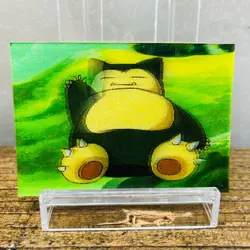 (EX) Snorlax Lenticular 3D Metallic Card Meiji Milk Cocoa 1998 Japanese Pokemon - Image 1