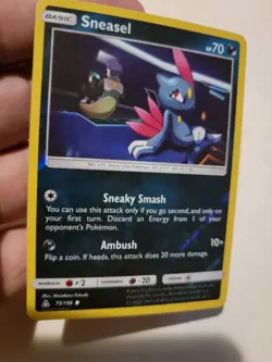Pokemon Ultra Prism Sneasel 73/156 Tcg Card Holo Nintendo - Image 1