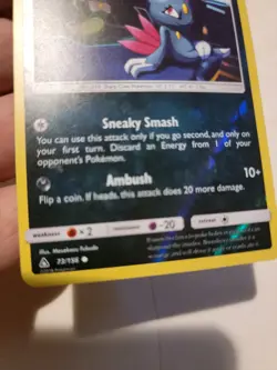 Pokemon Ultra Prism Sneasel 73/156 Tcg Card Holo Nintendo - Image 2