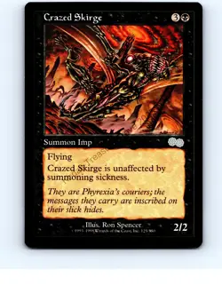 Crazed Skirge #125 Black Uncommon Urza's Saga MTG NP Near Mint or Better - Image 1