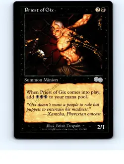 Priest of Gix #150 Black Uncommon Urza's Saga MTG NP Near Mint or Better - Image 1