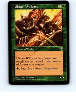 Uktabi Wildcats Green Rare Mirage MTG LP Exc+/NM - Image 1