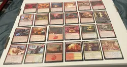 Red MTG Cards Lot Rare Uncommon Land Foil + Commons Magic The Gathering Cards - Image 1