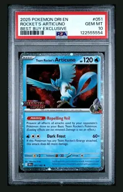 Team Rockets Articuno Best Buy Exclusive PSA 10 2025 Pokemon Stamped Promo - Image 1