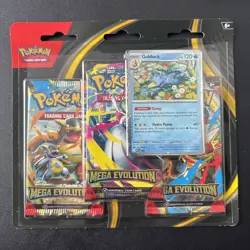 Pokemon TCG Mega Evolution 3 Pack Blister (Golduck) Factory Sealed - Image 1