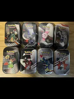 Pokemon TCG Black Bolt & White Flare Mini Tin - x 8 Tins - Image 1