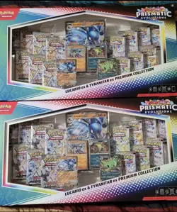 Pokemon Prismatic Evolutions Lucario & Tyranitar EX Premium Collection (x2) - Image 1