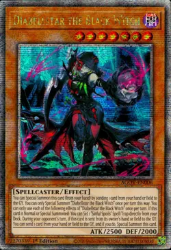 Yugioh Diabellstar the Black Witch AGOV-EN006 Quarter Century Rare 1st Edition - Image 1
