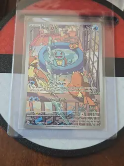 Pokemon TCG Squirtle Stellar Crown Illustration Rare Holo Card 148/142 EN - Image 1