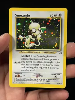 Smeargle Pokemon 2001 Neo Discovery Unlimited 11/75 Holo Card Swirl And Big Dot - Image 1