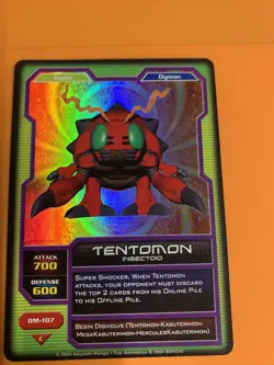 2004 Digimon CCG Tentomon DM-107 Hybrid Warriors HOLO Foil Card NM - Image 1
