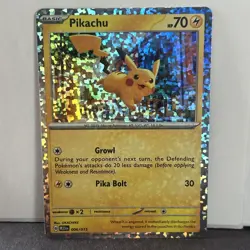 Pokemon Pikachu TCG Holo Card 006/015 McDonald's Promos 2023 - Image 1