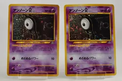 Pokemon card 2 Set Unown A No.201 Holo Rare Neo Discovery Japanese Swirl×1 - Image 1
