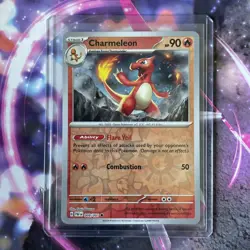 Pokemon TCG Charmeleon Scarlet Violet: Paldean Fates Reverse Holo Card 008/091 - Image 1