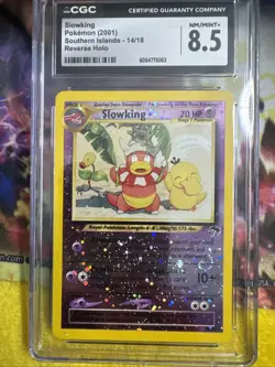 CGC 8.5 Slowking 2001 Southern Islands 14/18 Reverse Holo SWIRL Pokemon Card - Image 1