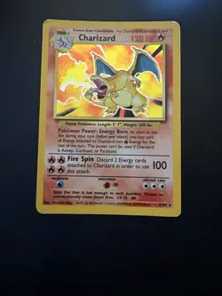 Pokemon Card Charizard 4/102 Set Base rara Holo Unlimited Nintendo Vintage #2 - Image 1