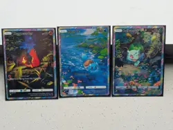 Fan Art Pokemon TCG Pocket Bulbasaur, Squirtle, Charmander Holo Custom Cards - Image 1