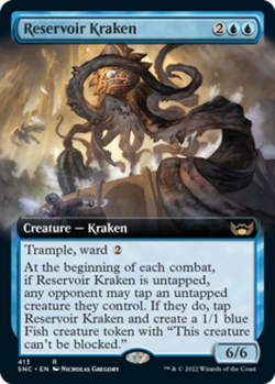 MTG - Reservoir Kraken - Extended Art - Streets of New Capenna - NM, English Mag - Image 1