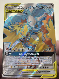 Pokemon TCG Moltres Zapdos Articuno GX Hidden Fates Holo Ultra Rare Card 66/68 - Image 1