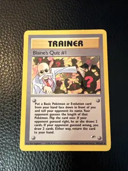 * Pokemon BLAINES QUIZ #1 97/132 (2000 Gym Heroes) Vintage LP/Light Play+ - Image 1