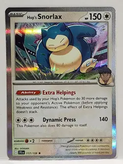 Hop's Snorlax #117/159 Journey Together 2025 Holo Pokemon TCG - Image 1