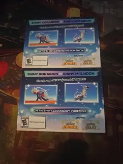 POKEMON SCARLET/VIOLET SHINY MIRAIDON OR SHINY KORAIDON CODE CARD UNSCRATCHED - Image 1