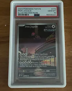 2023 Pokemon Iron Jugulis 216/182 #216 Paradox Rift IR PSA 10 Gem (with guard) - Image 1