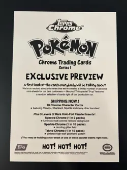 Pokemon 2000 Topps Chrome Sparkle Series 1 Uncut Sheet Exclusive Preview - Image 2