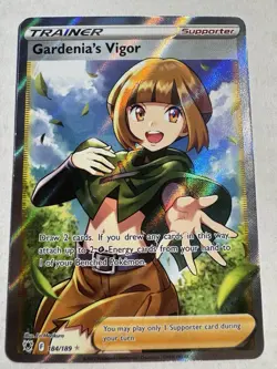 Pokemon TCG Full Art Trainer Gardenia's Vigor Supporter Card 184/189 NM - Image 1