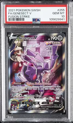 2021 POKEMON SWORD & SHIELD FUSION STRIKE #255 FULL ART/GENESECT V PSA 10 - Image 1