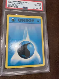 1st Edition - 1999 Pokemon Base Set - PSA 8 NEAR-MINT - Water Energy (102/102) - Image 1