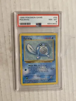 1999 Pokemon Game Poliwag 59/102 PSA 8 Base Set Near Mint/Mint - Image 1