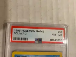 1999 Pokemon Game Poliwag 59/102 PSA 8 Base Set Near Mint/Mint - Image 4