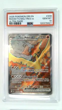 Pokemon TCG Team Rocket's Moltres Sv10: Destined Rivals Holo PSA 10 GEM MINT - Image 1