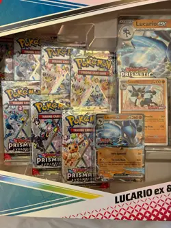 Pokemon Prismatic Evolution Lucario Ex Tyranitar Ex Premium Collection - Image 2