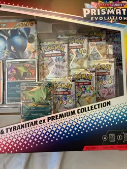Pokemon Prismatic Evolution Lucario Ex Tyranitar Ex Premium Collection - Image 3